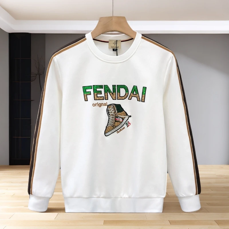 佩托本那流行拼接撞色卫衣圆领男上衣秋季新款潮牌字母刺绣打底衫