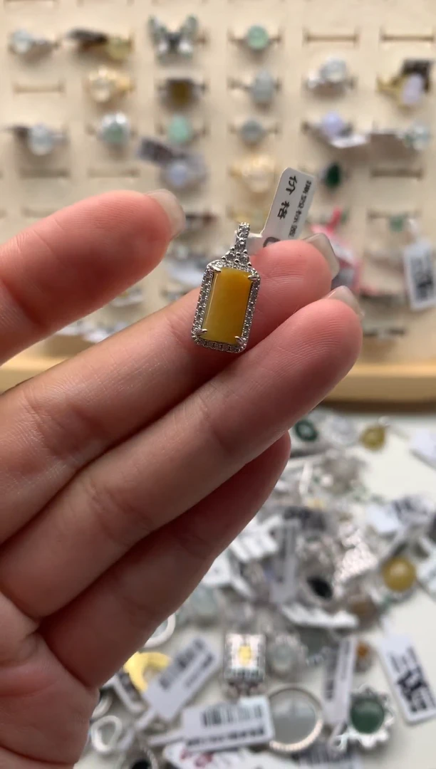 翡翠银S925镶嵌颈饰354