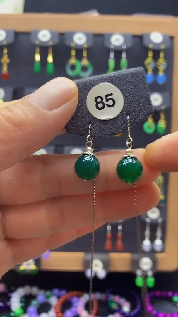 【闪购商品】玛瑙/玉髓耳钉未镶嵌耳饰