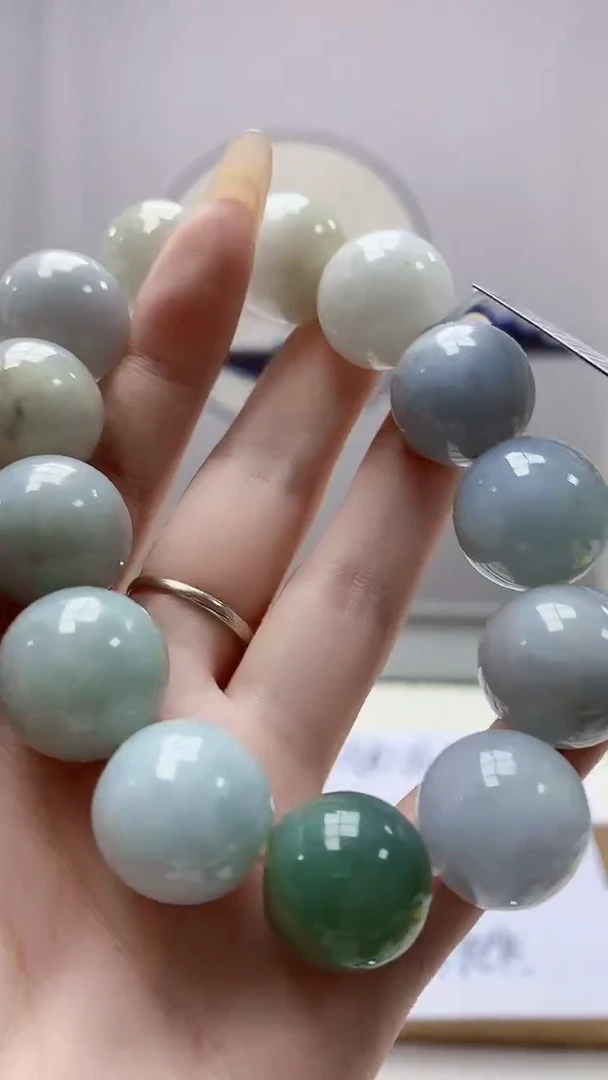 未镶嵌定制翡翠5145DD-毛货手串139