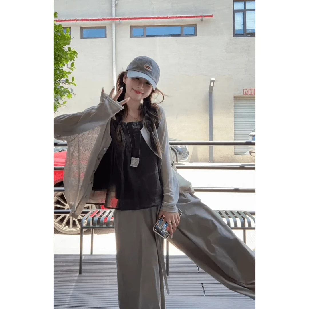 实价现货韩系女夏季高级感吊带背心外搭防晒开衫百搭老钱风女装