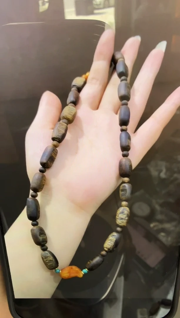 未镶嵌沉香手串F****u智慧沉香DIY留疤手串多圈多样性发一