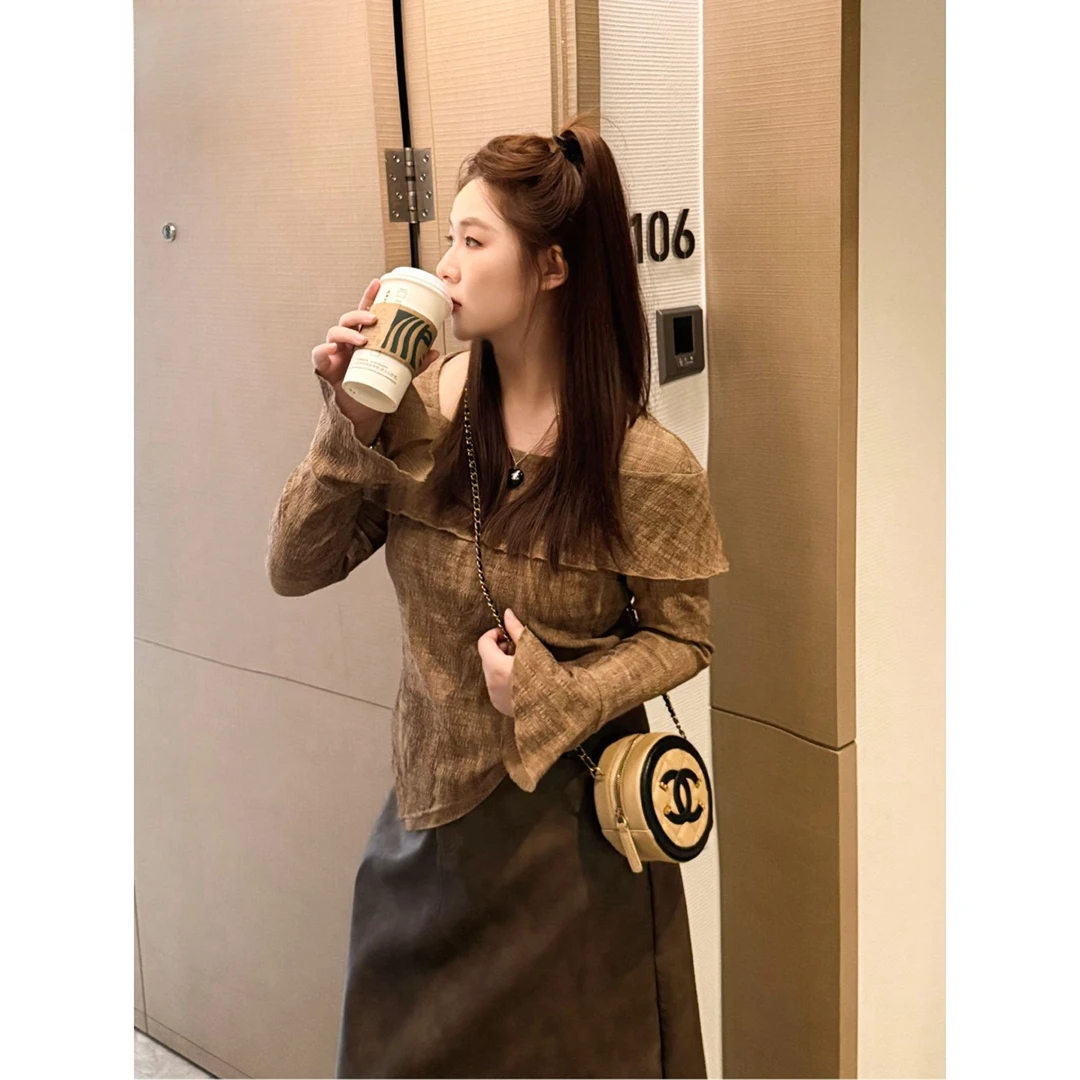 微胖mm大码女装长袖t恤秋冬季不规则宽松显瘦小众遮肉内搭打底衫