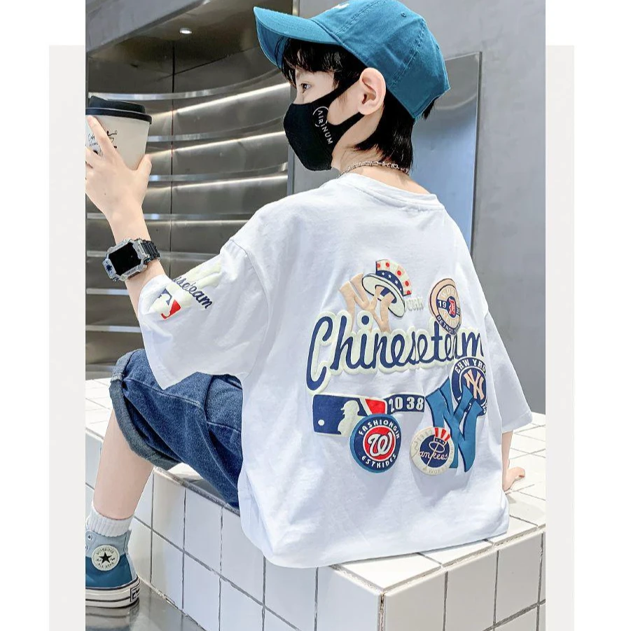 童装男童短袖T恤夏装2025新款儿童中大童夏款夏季男孩上衣纯棉潮t