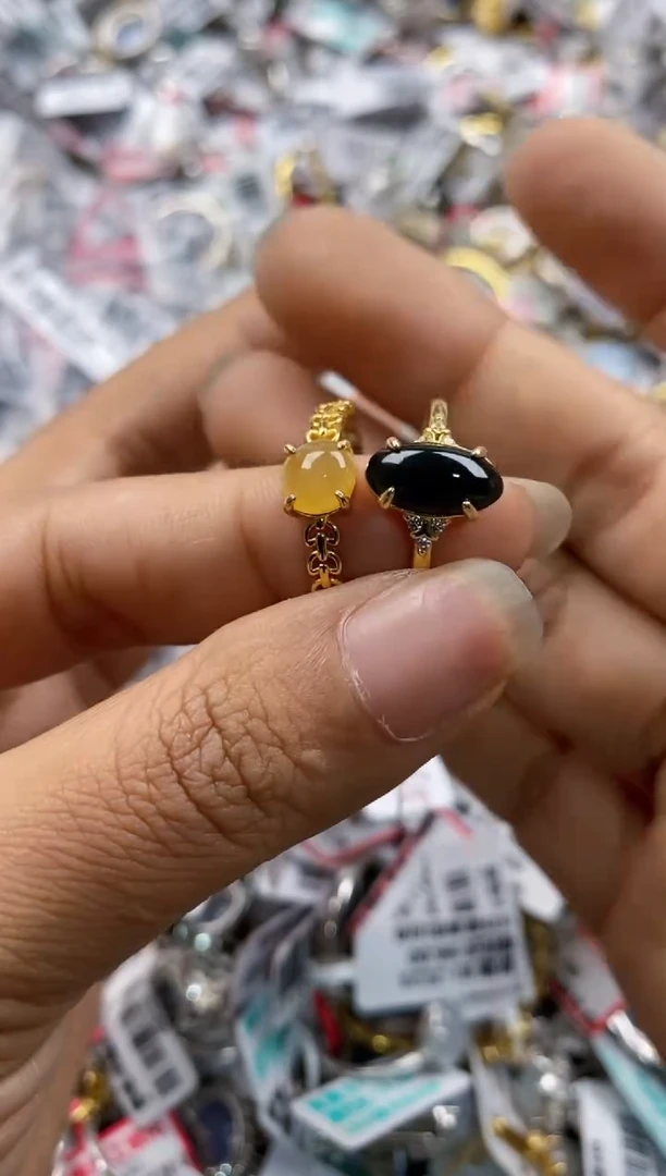 银S925镶嵌戒指翡翠999-----7