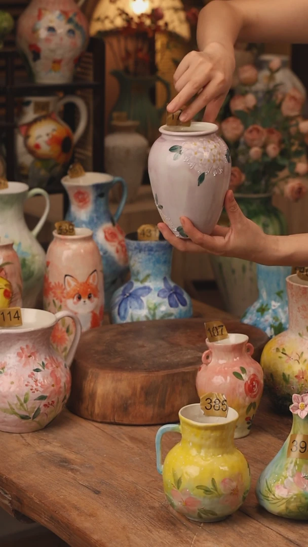 陶瓷景德镇设计师手作花器摆件侘寂风172