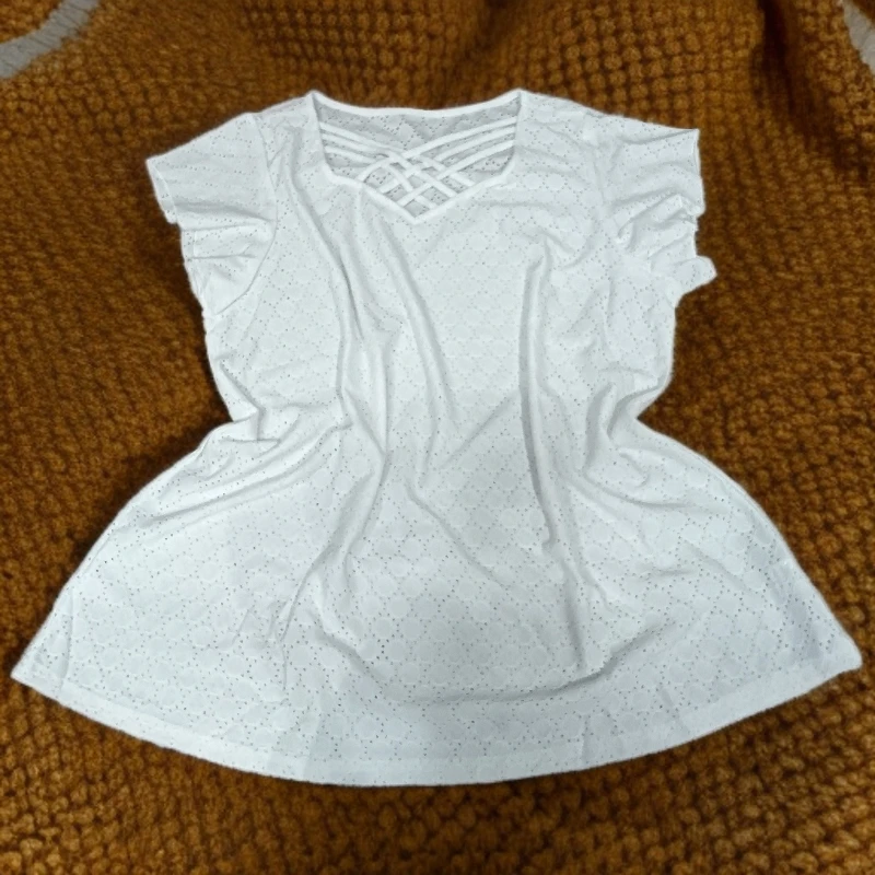 3874白色交叉带外贸背心