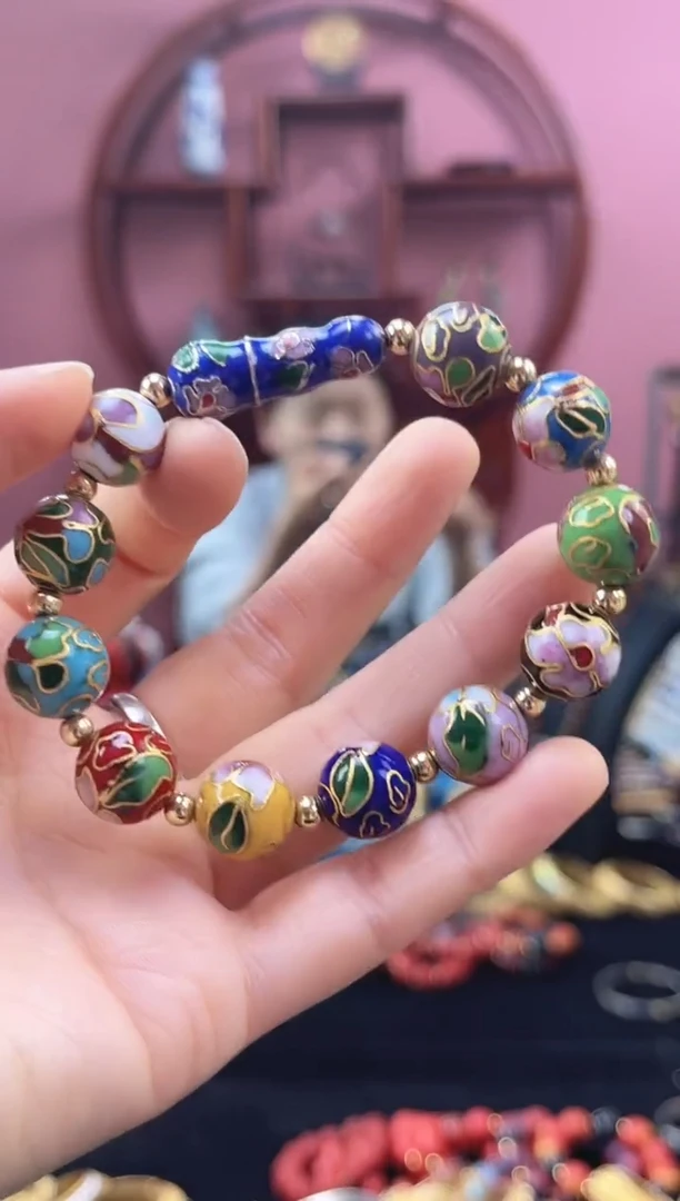 非遗 景泰蓝手串 1.2 多宝福豆