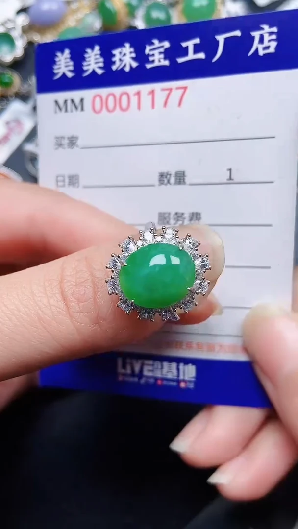 颈饰银S925镶嵌翡翠1177