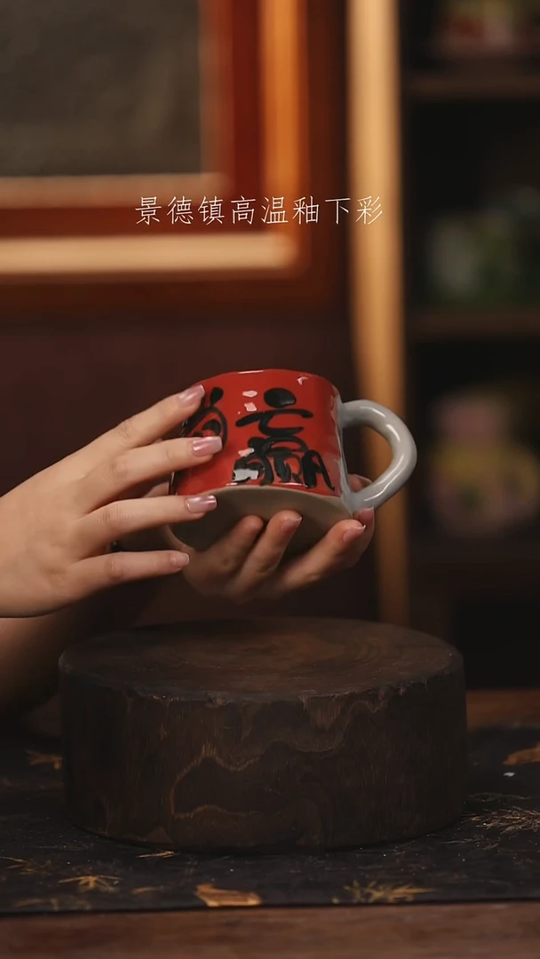 陶瓷景德镇高温釉下手绘陶瓷@L551@