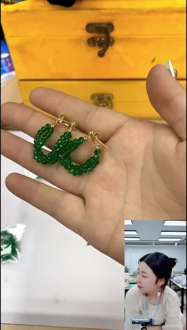 玛瑙/玉髓颈饰合金1050绿色耳坠