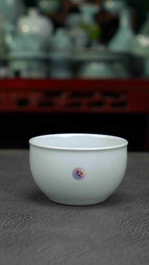 月白釉12号缸杯  微瑕 -二