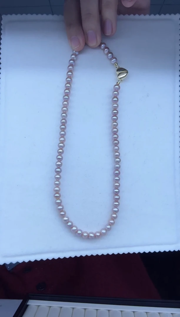 【闪购商品】淡水珍珠颈饰合金爱心磁吸扣淡水无核珍珠项链 6-7mm