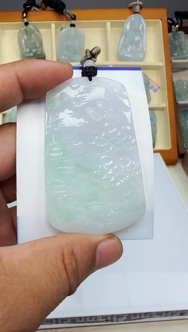 翡翠未镶嵌颈饰“****”缅甸天然A货翡翠