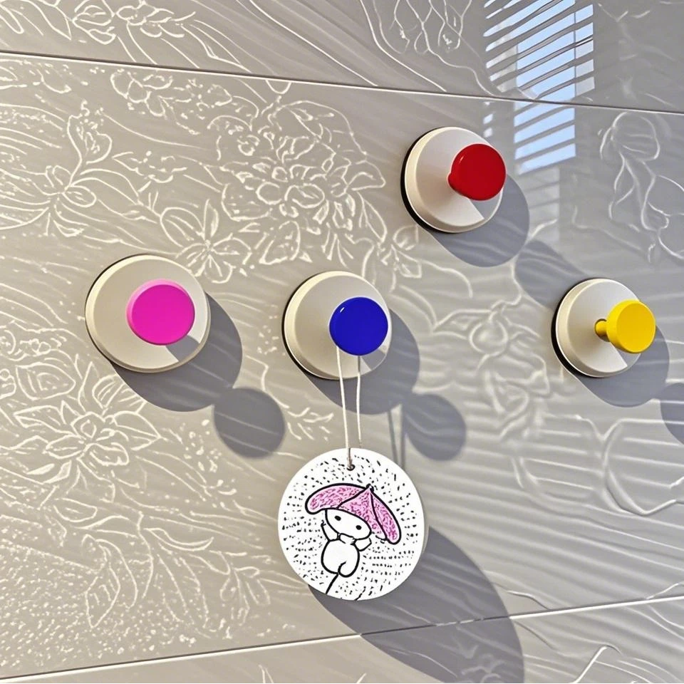 【4个装】多巴胺吸盘挂钩粘钩免打孔光面强力高颜值承重挂钩家用