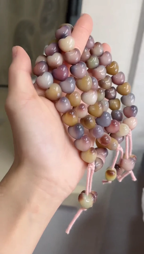 菩提根/象牙果手串紫美人玉化爱心11*13手持