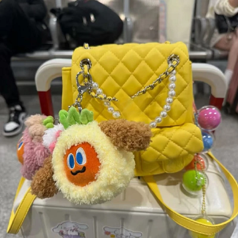 高级感国风高级小香风双肩包2025夏季新款时尚潮菱格链条学生背包