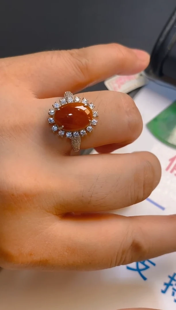 翡翠银S925镶嵌耳饰天然