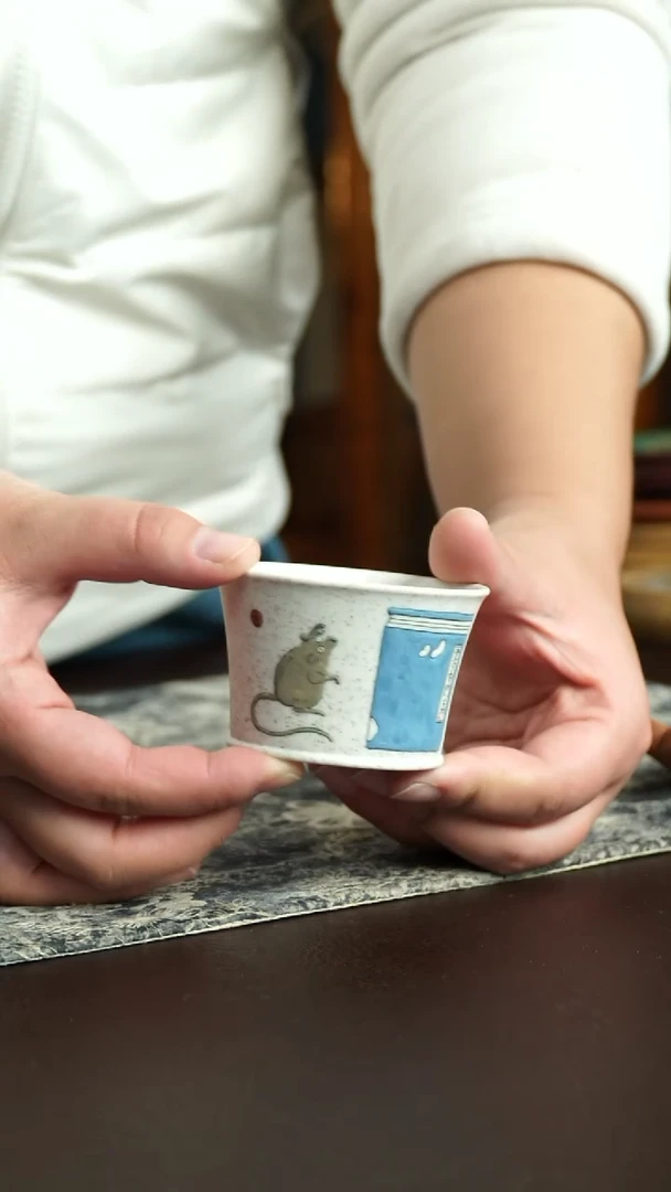 茶杯紫砂28号 白玉段主人杯 宜兴紫砂原矿作品