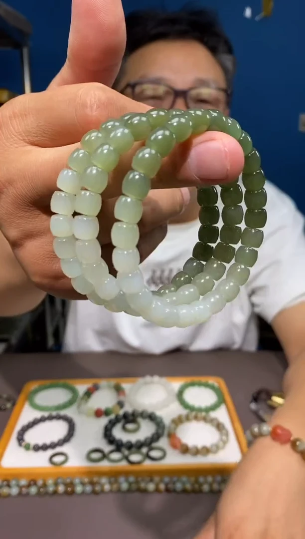 手链未镶嵌和田玉颜色多样性发货拍一发一
