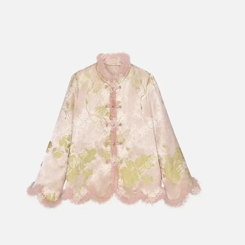 【欣欣向荣】新中式国风时尚盘扣加厚棉外套2024D5272——冰冰