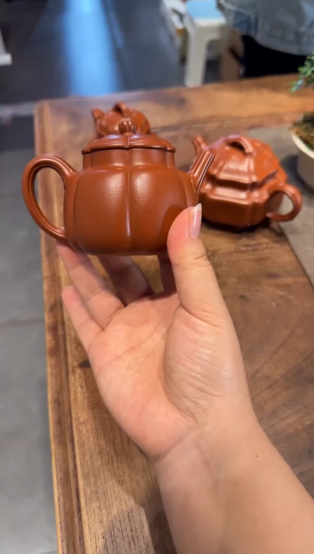 茶壶紫砂小*繁花 朱泥