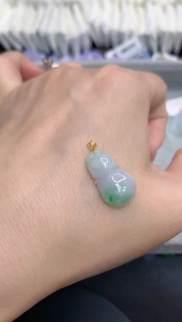 吊坠(不含链)18K金镶嵌翡翠11111111111111