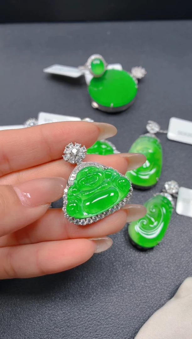 银S925镶嵌挂件翡翠1