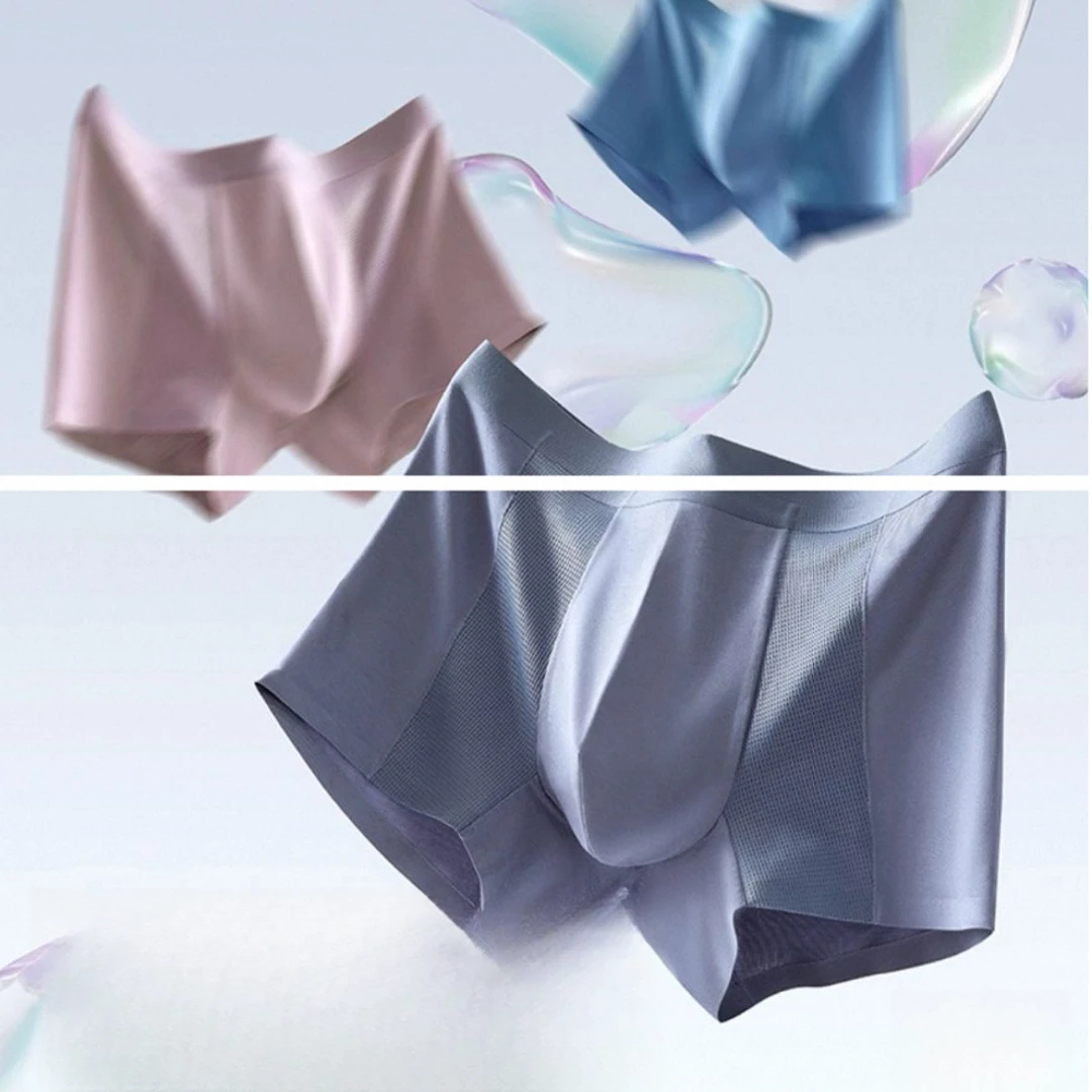 MAS#男士凉感冰丝空调内裤无痕裸感轻薄透气抑菌平角裤