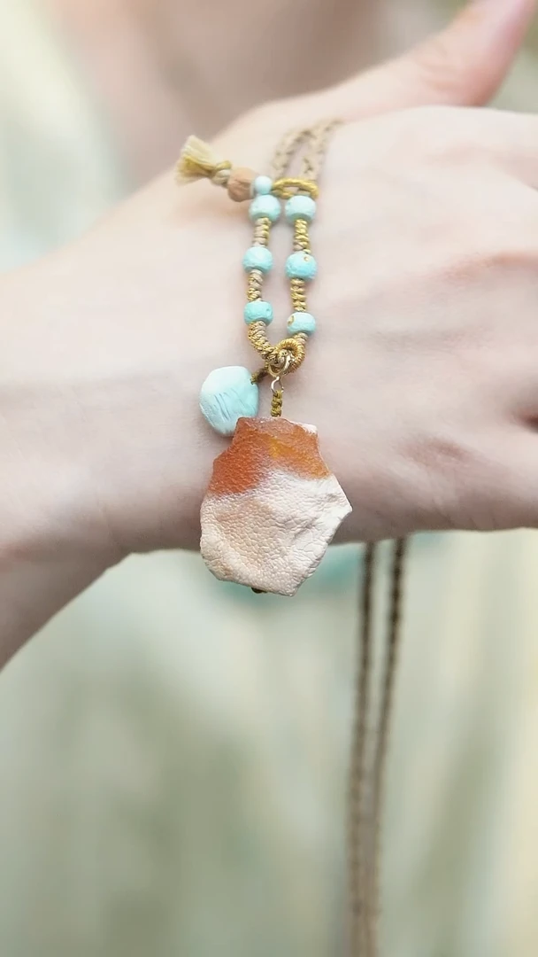 裸石蜜蜡未镶嵌*设计款*蜜蜡锁骨链*百搭长短可调节