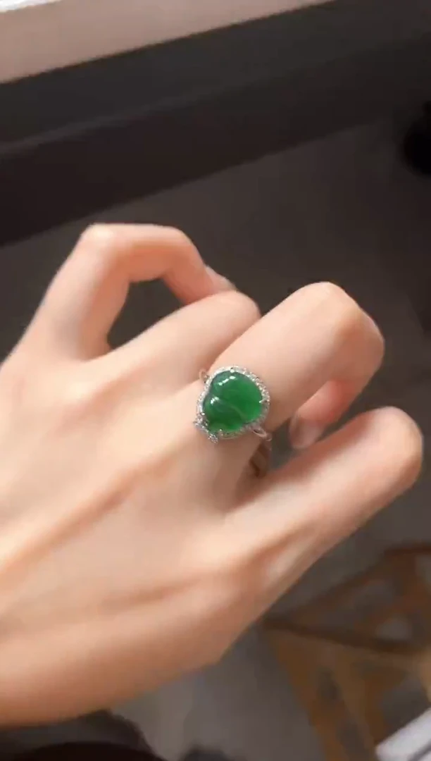 银S925镶嵌戒指翡翠51511