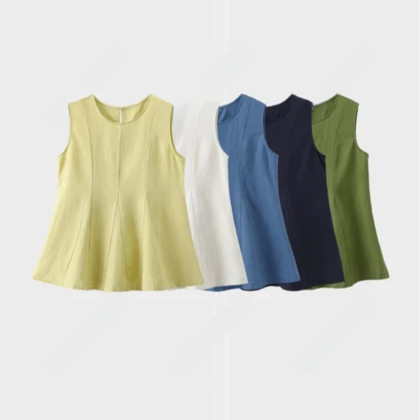 【小囡专属】韩系文艺范荷叶边气质小衫通勤纯色吊带显瘦休闲百搭