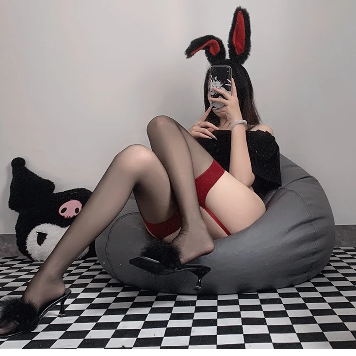 新款夏季性感丝袜蕾丝红黑搭配