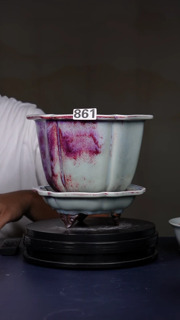 其他瓯*861号钧瓷葵口式花盆