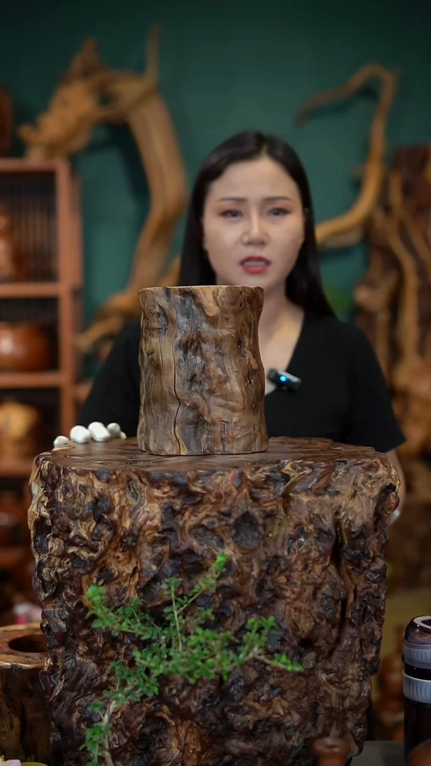 枣木雷击枣木笔筒
