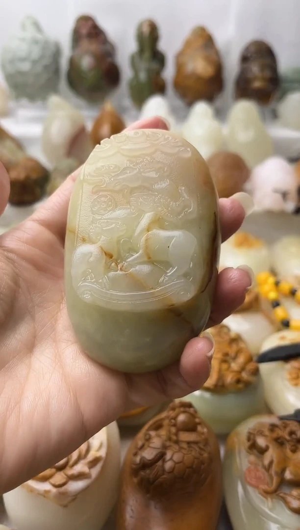 石材方解石棉纹正常不退换三羊开泰微瑕