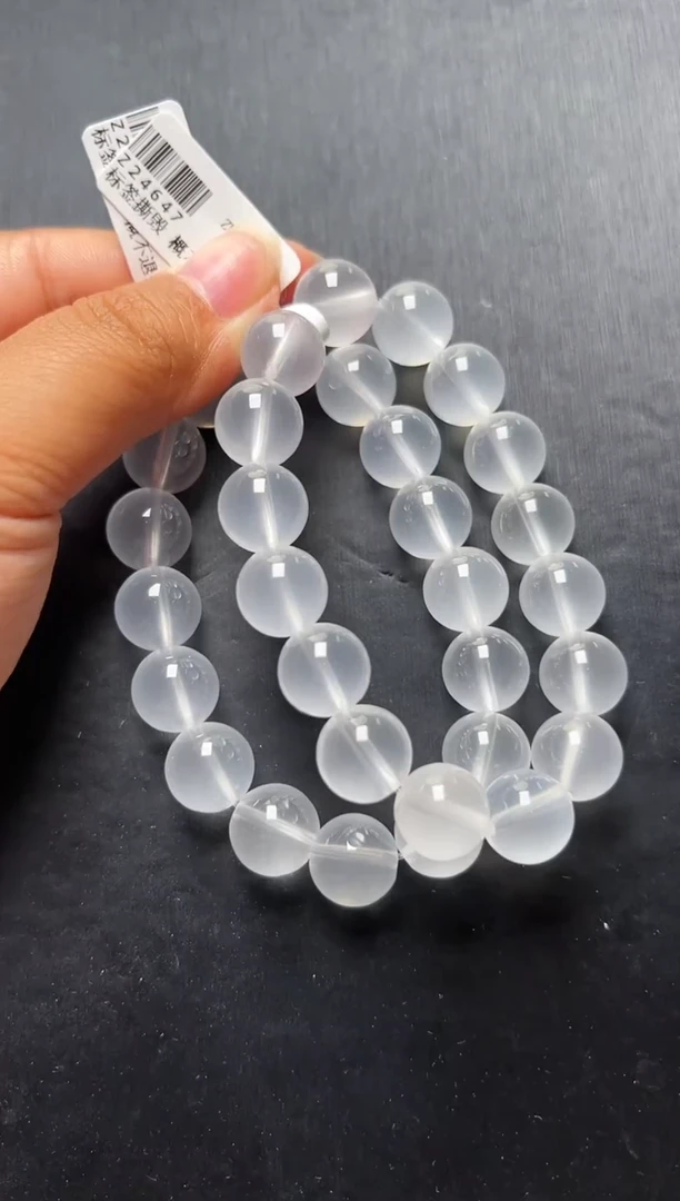 水晶手串未镶嵌乳白晶素圈手串12m+多样性发一 Z24647
