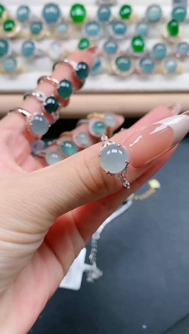 【闪购商品】翡翠戒指银S925镶嵌1111