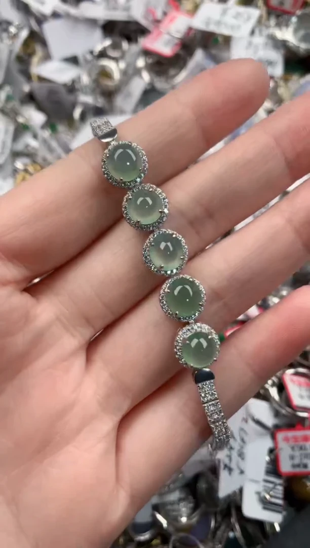 银S925镶嵌戒指翡翠13-13-13      4