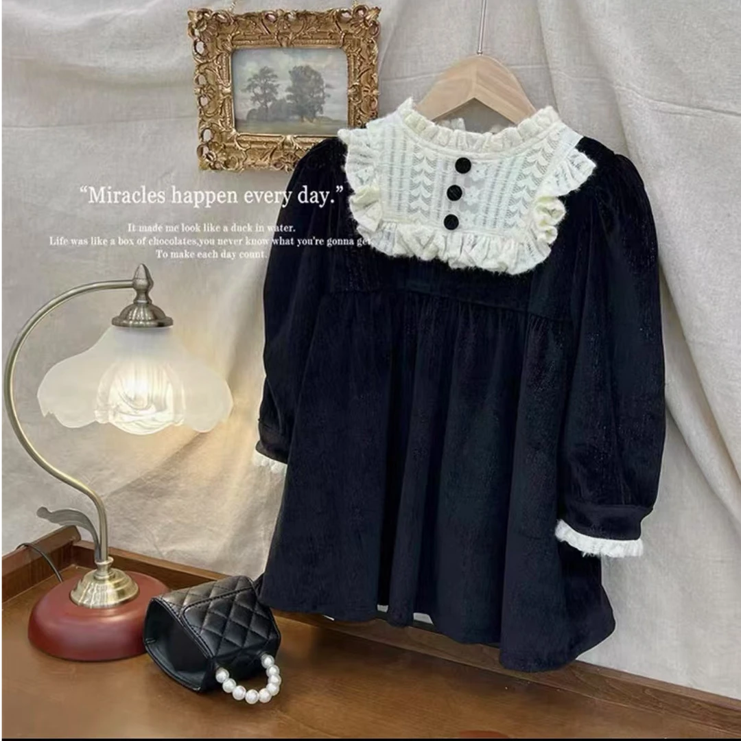 241879 女童冬季加绒加厚韩版拼接休闲棉质长袖打底衫