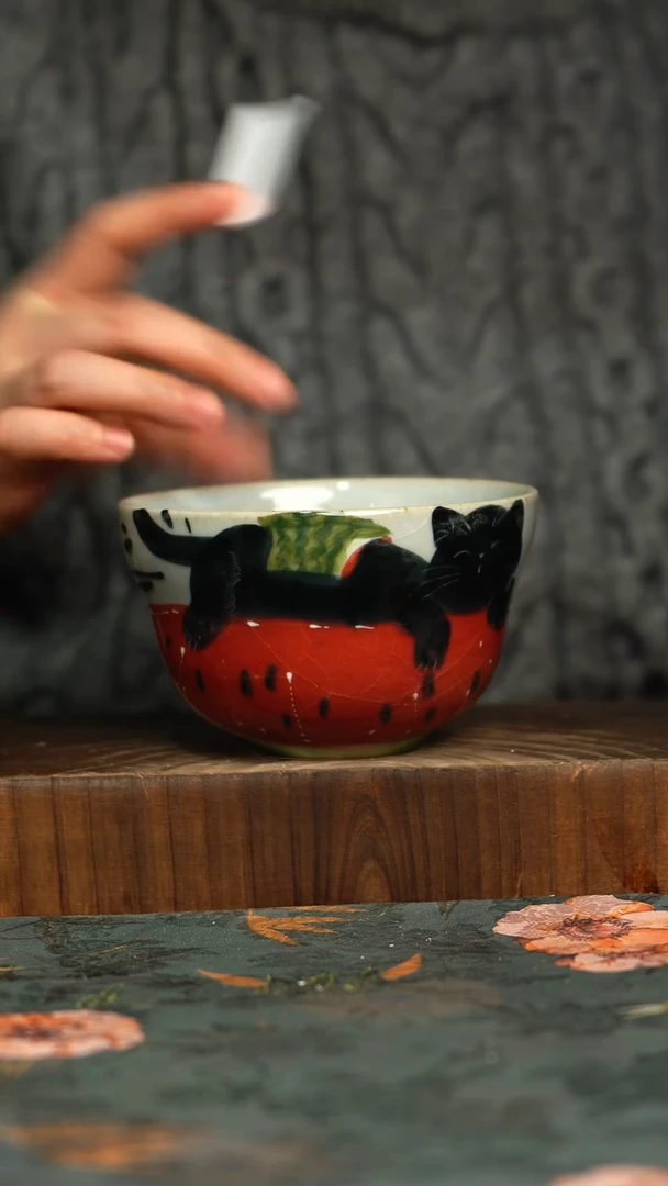 杯釉下彩手工手绘同款陶器