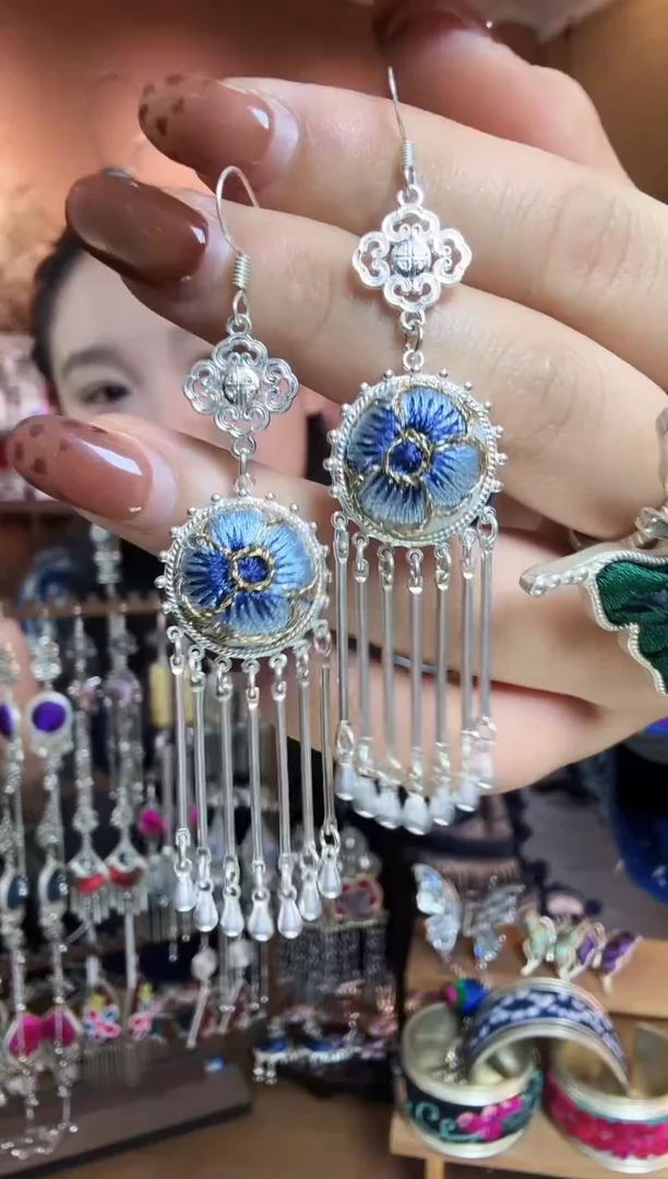 刺绣纯手工民族风耳环