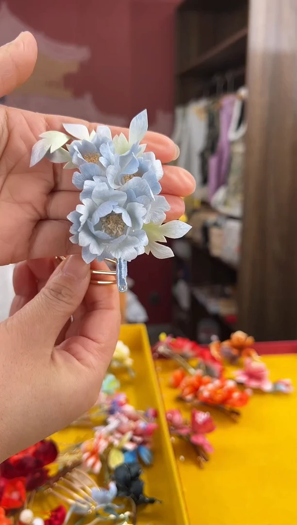 【闪购商品】刺绣非遗绒花（发饰）