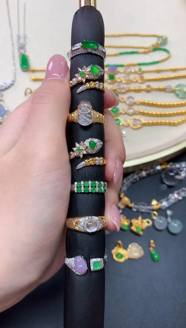 【小雪臻选】翡翠戒指-18K金-多样性发其一-R48|CXQ1