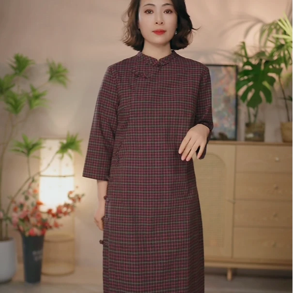 【她似春风】麻天下2025春季新款原创棉麻旅行文艺改良旗袍裙