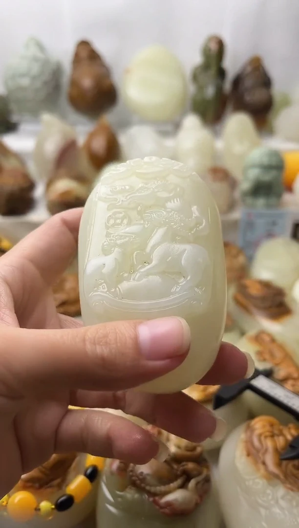 石材古青石棉纹正常不退换三羊开泰