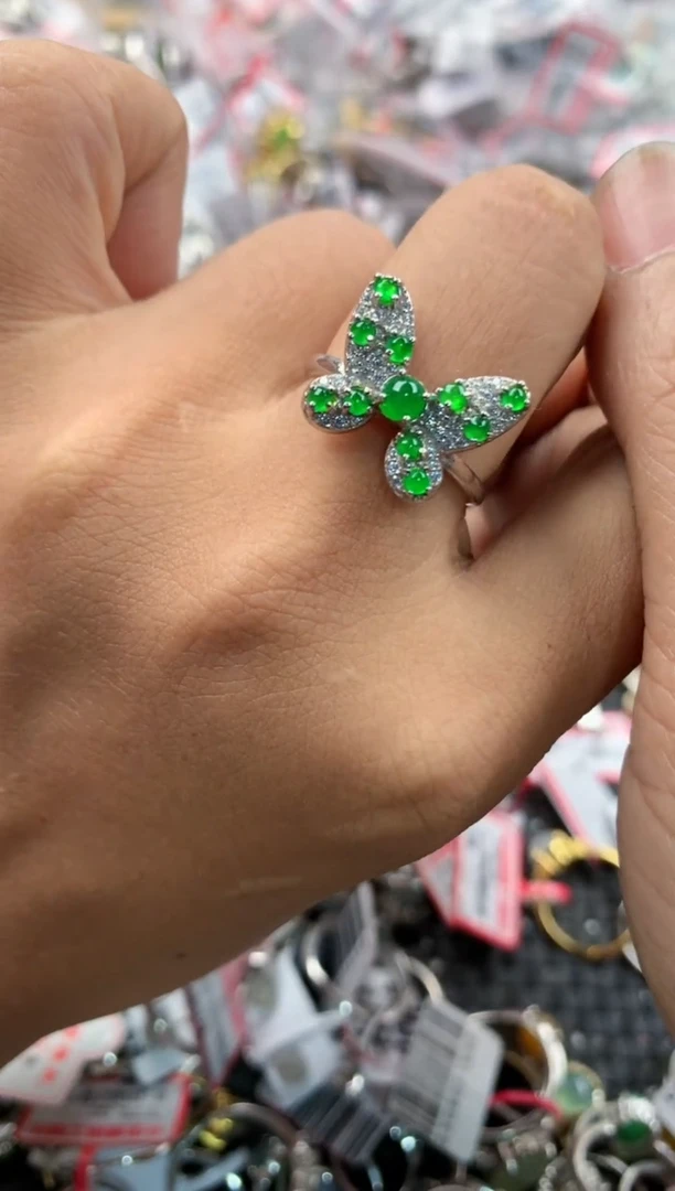 银S925镶嵌戒指翡翠18                  1