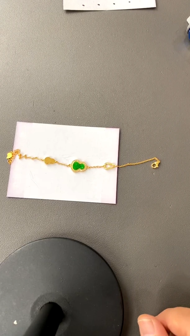 【闪购商品】翡翠手链银S925镀金镶嵌买断价 补