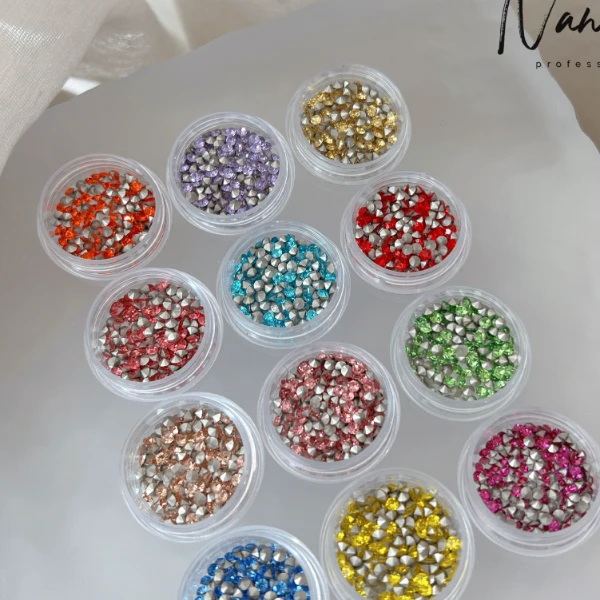 Namie高品质超迷你SS1-3彩色超闪尖底钻堆堆钻美甲钻混钻韵姐拼钻