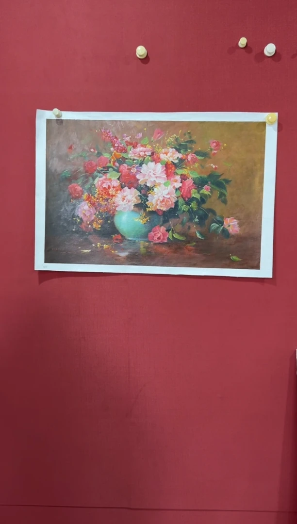 油画【原创·保真·带证书】朝鲜画家纯手绘油画作品--顺丰包邮--